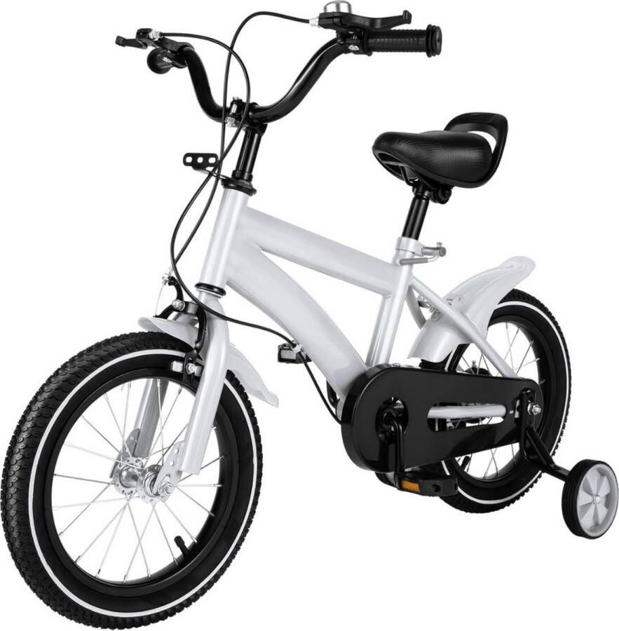 Kinderfiets – Kinderfiets vanaf 3 jaar – Loopfiets – Met Wieltjes – 14 Inch – Sportief – In Hoogte Verstelbaar – Voor en