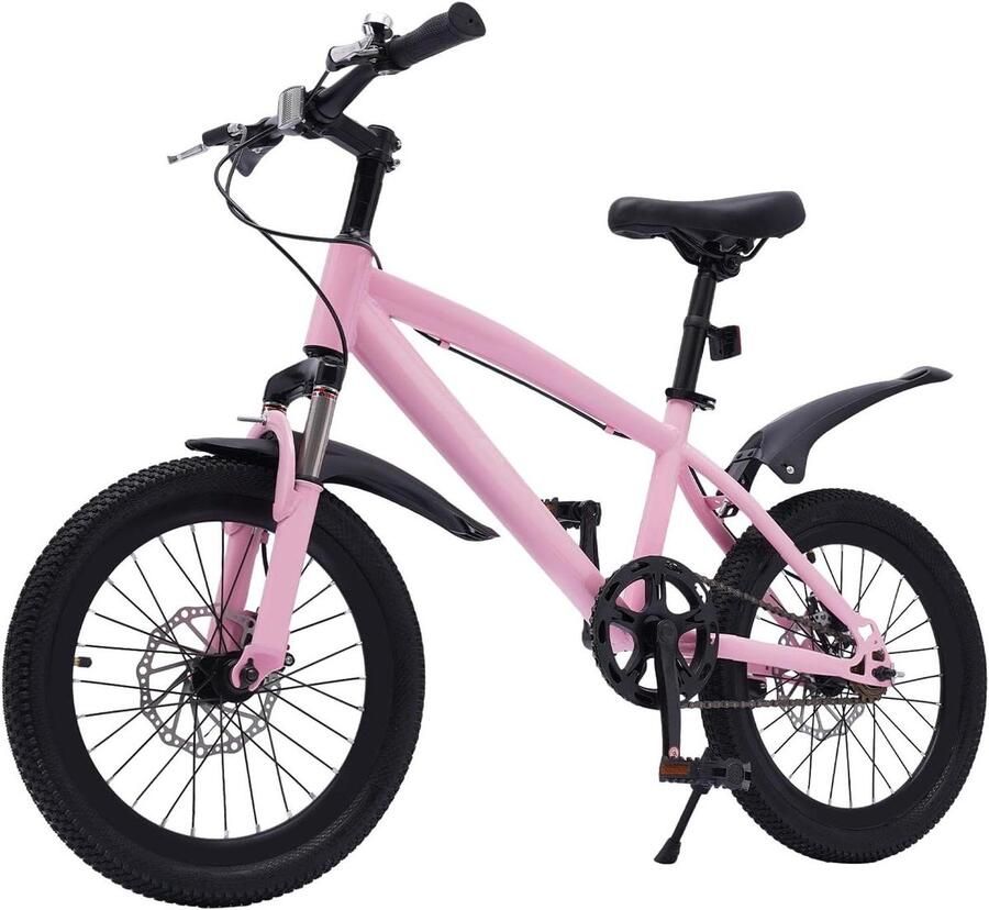 Kinderfiets Kindermountainbike Kinderfiets met versnellingen Buitenspelen Schijfremmen en schokabsorberende vork 4572 cm Roze zwart