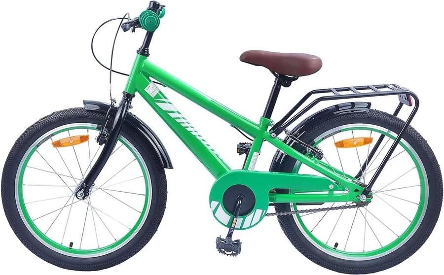 Kinderfiets Klassiek Jeugdfiets Stadsfiets Leren Fietsen Stevige Stalen Constructie 137 x 54 x 79 cm Groen
