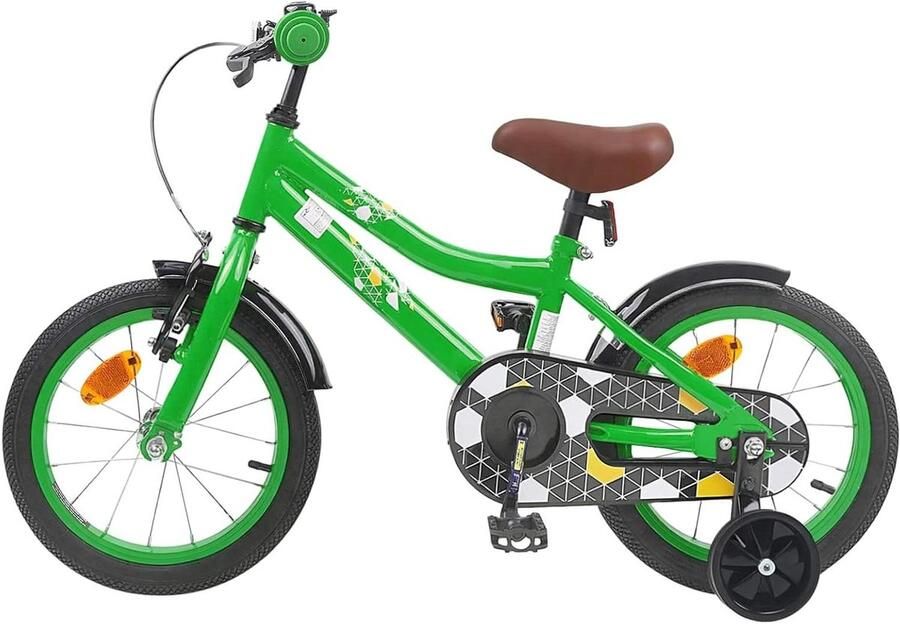 Kinderfiets Peuterfiets Avontuurlijke rit Verstelbaar stuur zadel 14 inch Groen