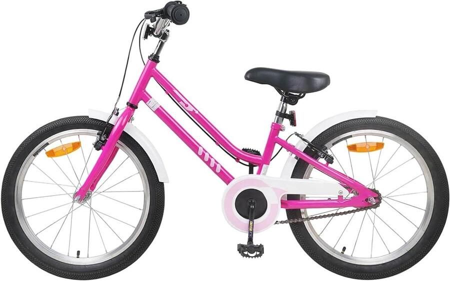 Kinderfiets Klassieke fiets Buiten rijden Sterke staalconstructie 24 inch Roze Wit