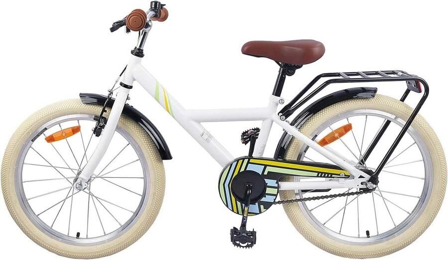 Kinderfiets Klassieke fiets Buiten spelen Verstelbaar stuur en zadel 18 Inch Wit