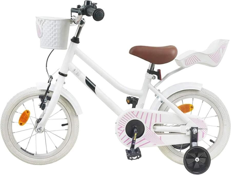 Kinderfiets Klassieke fiets Leren fietsen Stalen frame 12 inch Wit