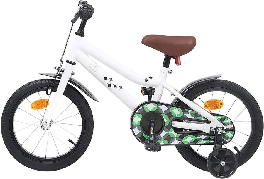 Kinderfiets Klassieke fiets Leren fietsen Verstelbaar stuur zadel 16 inch Wit