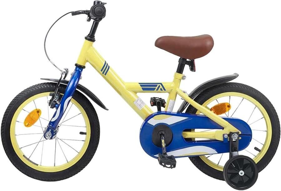 Kinderfiets Klassieke Fiets Simpele Fiets Buiten Spelen Dubbele Remmen 14 Inch Geel