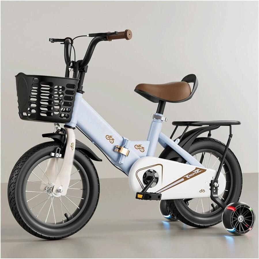 Kinderfiets Koolstofstaal Fiets Leren Fietsen Dubbele Rem Opvouwbaar 18 inch Blauw
