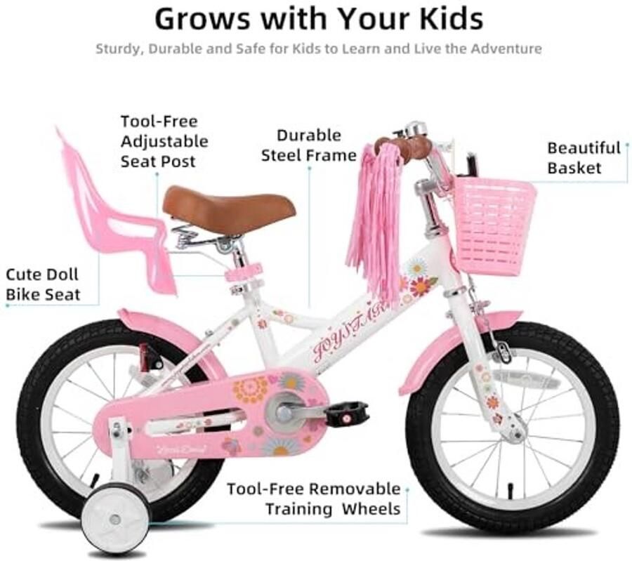 Kinderfiets Little Daisy 30.5 cm met zijwielen en poppenmand