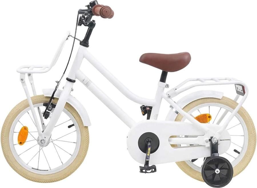 Kinderfiets Loopfiets Avontuur Buiten Spelen Stevig Stalen Frame 14 Inch Wit