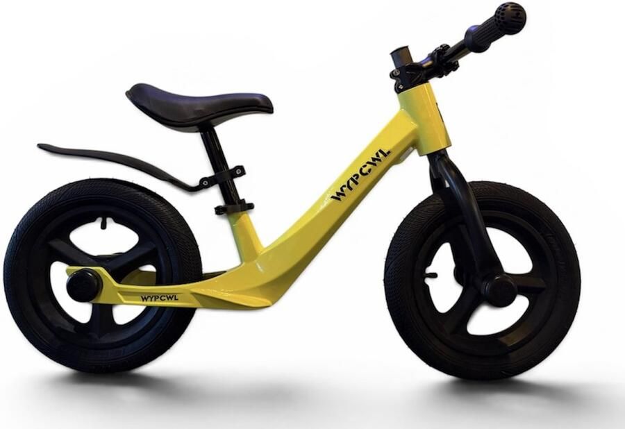 Loopfiets voor Kinderen Geel Groen Verstelbaar Zadel en Stuur met Fietspomp