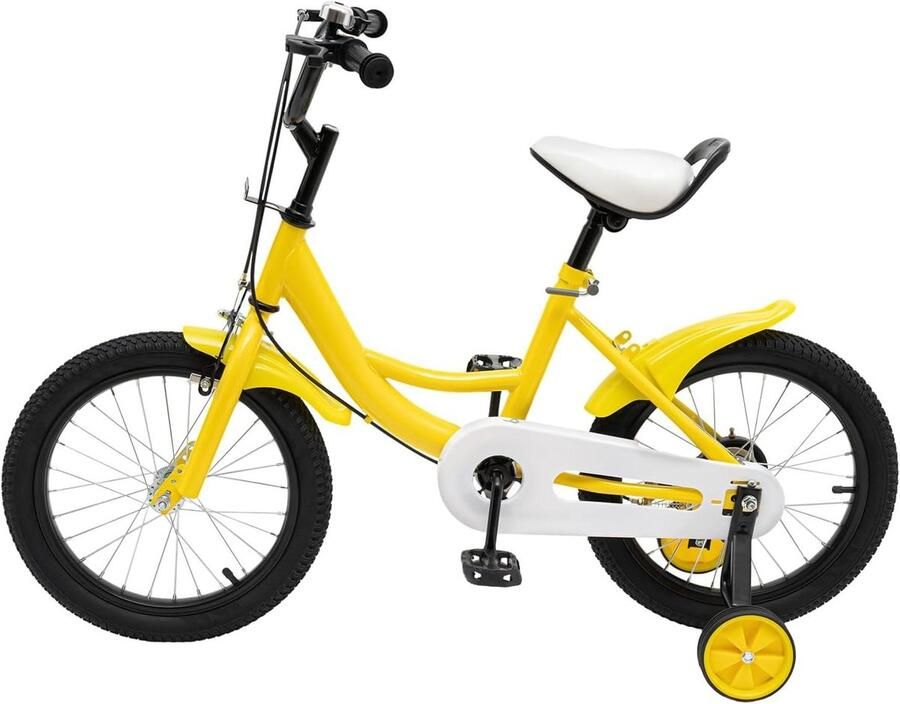 Kinderfiets Loopfiets Balansfiets Leren Fietsen Veilige Steunwielen 16 inch Geel
