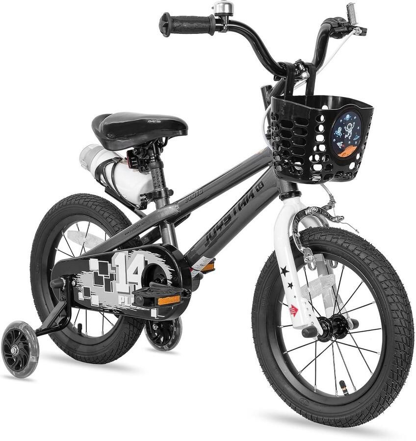 Kinderfiets Loopfiets Buiten spelen Inclusief zijwieltjes 18 inch Grijs