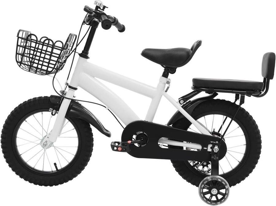 Kinderfiets Loopfiets Buiten spelen Met steunwielen 14 inch Wit