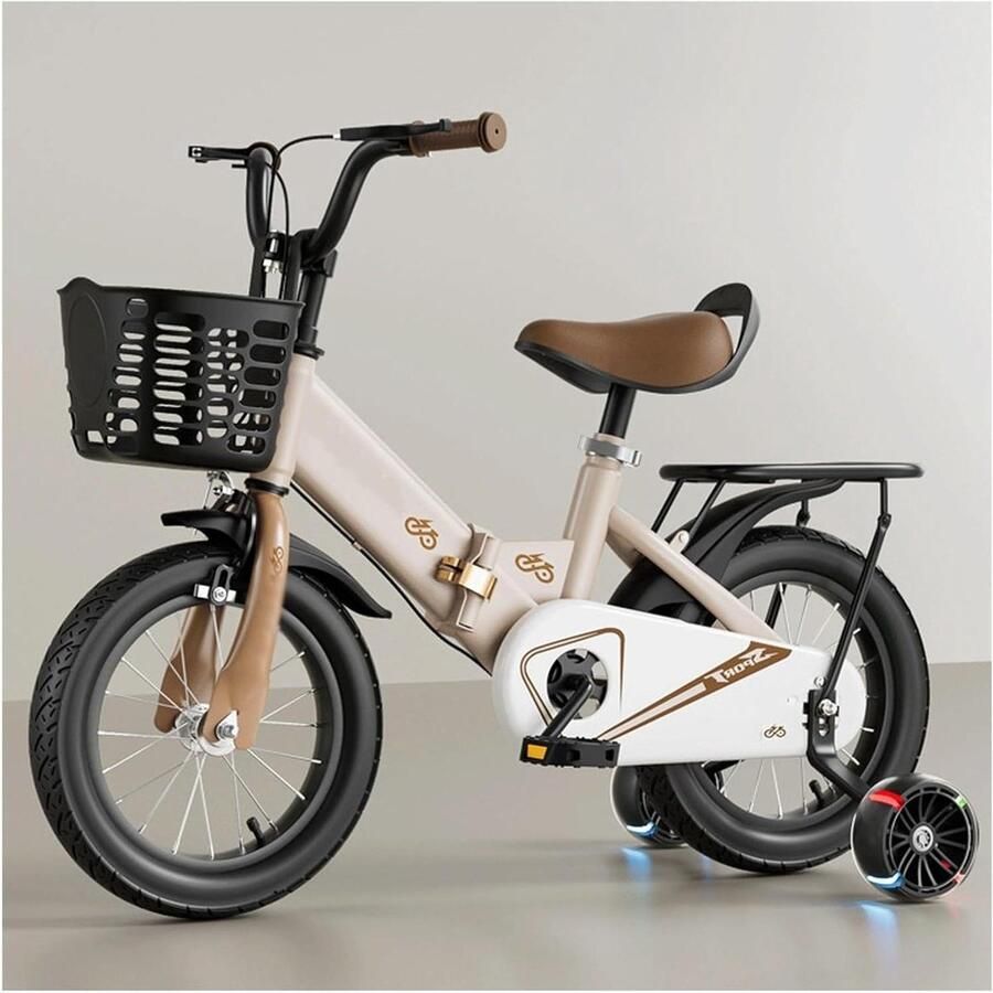 Kinderfiets Loopfiets Buiten Spelen Opvouwbaar Frame 18 inch Kaki