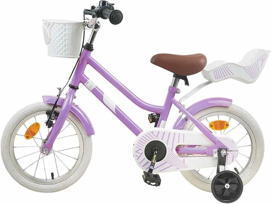 Kinderfiets Loopfiets Buiten spelen Stalen frame 16 inch Paars