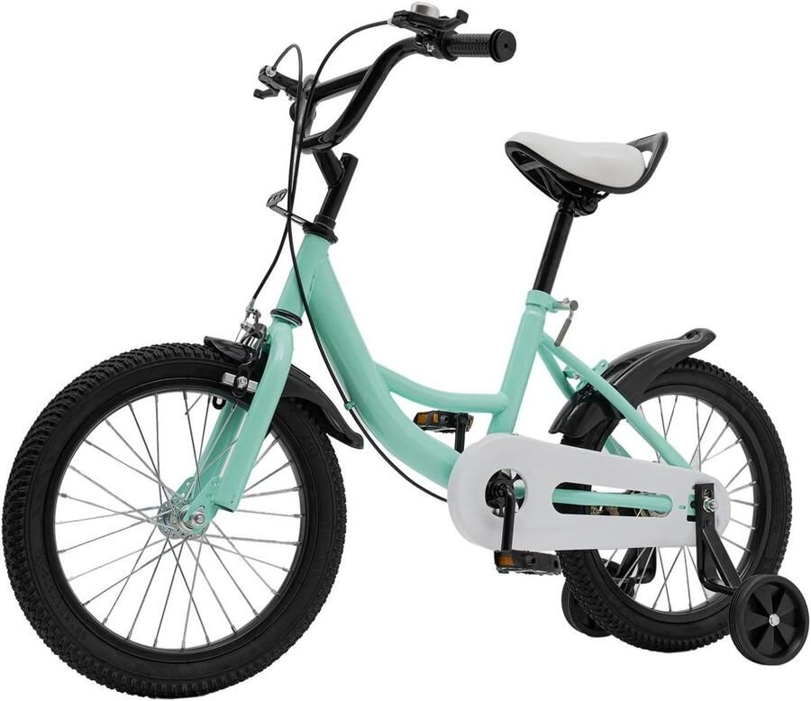 Kinderfiets Loopfiets Buiten spelen Steunwielen 16 inch Groen zwart
