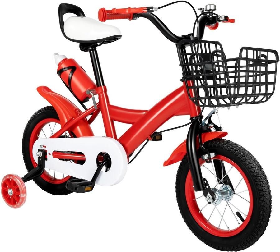 Kinderfiets Loopfiets Buiten Spelen Veiligheidsdriehoekige structuur 12 inch Rood