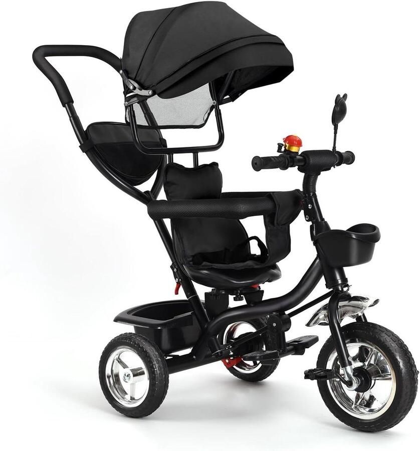 Kinderfiets Loopfiets driewieler Buiten spelen Inclusief zonnekap 46 x 75 x 106 cm Zwart