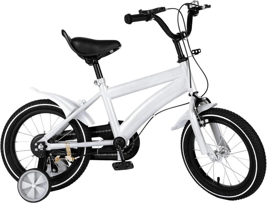 Kinderfiets Loopfiets Eerste fietsavontuur Verstelbaar ontwerp 14 inch Wit