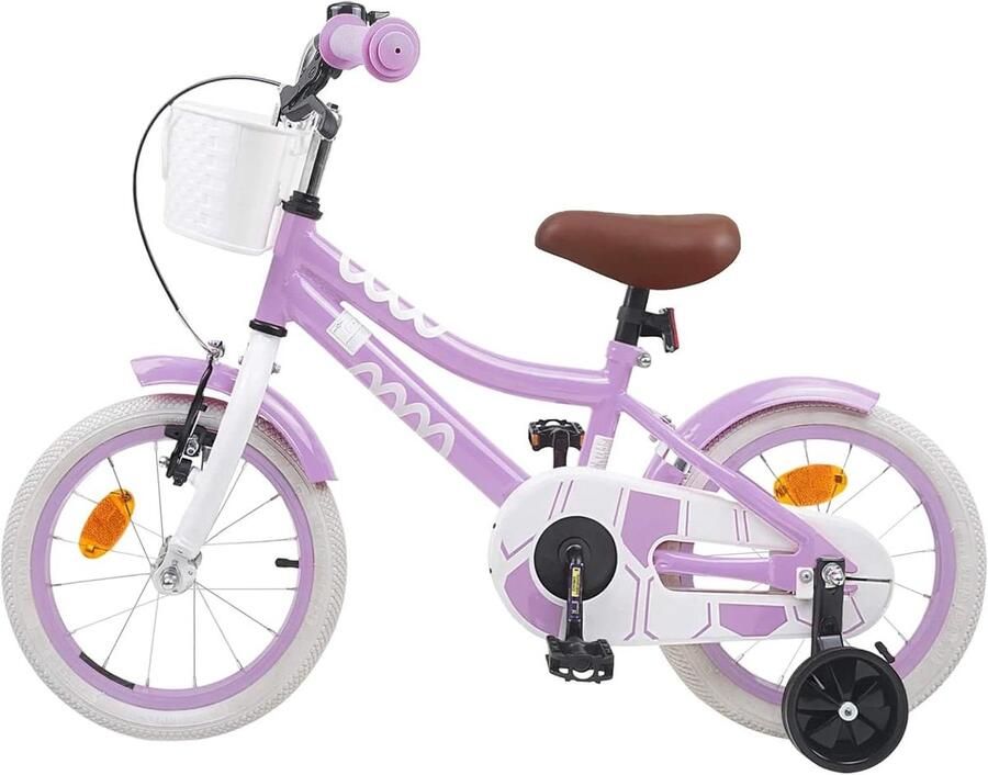 Kinderfiets Loopfiets Eerste fietservaring Verstelbaar zadel 14 inch Paars