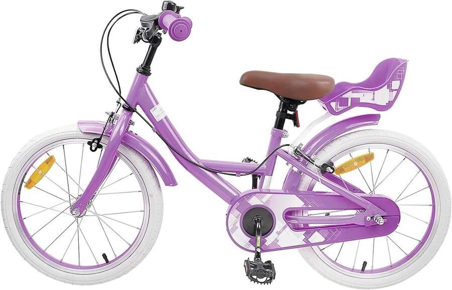 Kinderfiets Loopfiets Fiets Buiten spelen Stalen frame 18 inch Paars