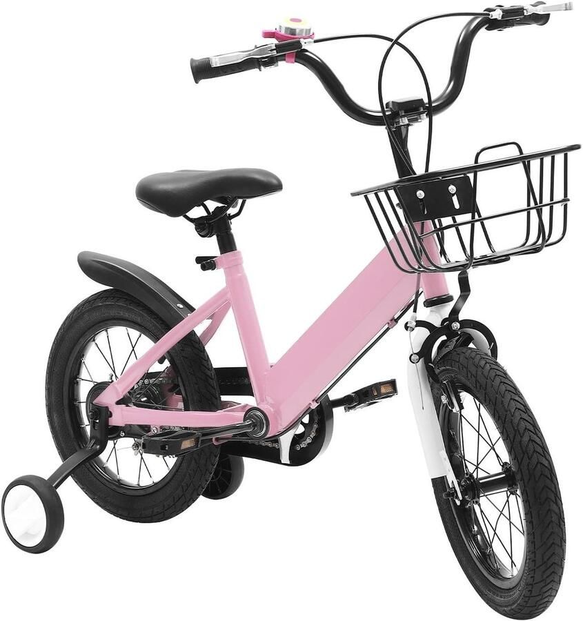 Kinderfiets Loopfiets Fiets Buiten Spelen Verstelbaar Zadel 14 Inch Roze