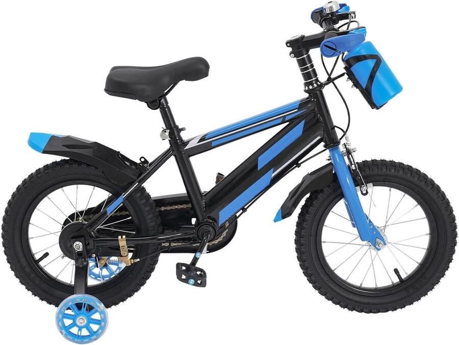 Kinderfiets Loopfiets Kinderen Buiten Spelen Verstelbaar Zadel 14 inch Zwart Blauw