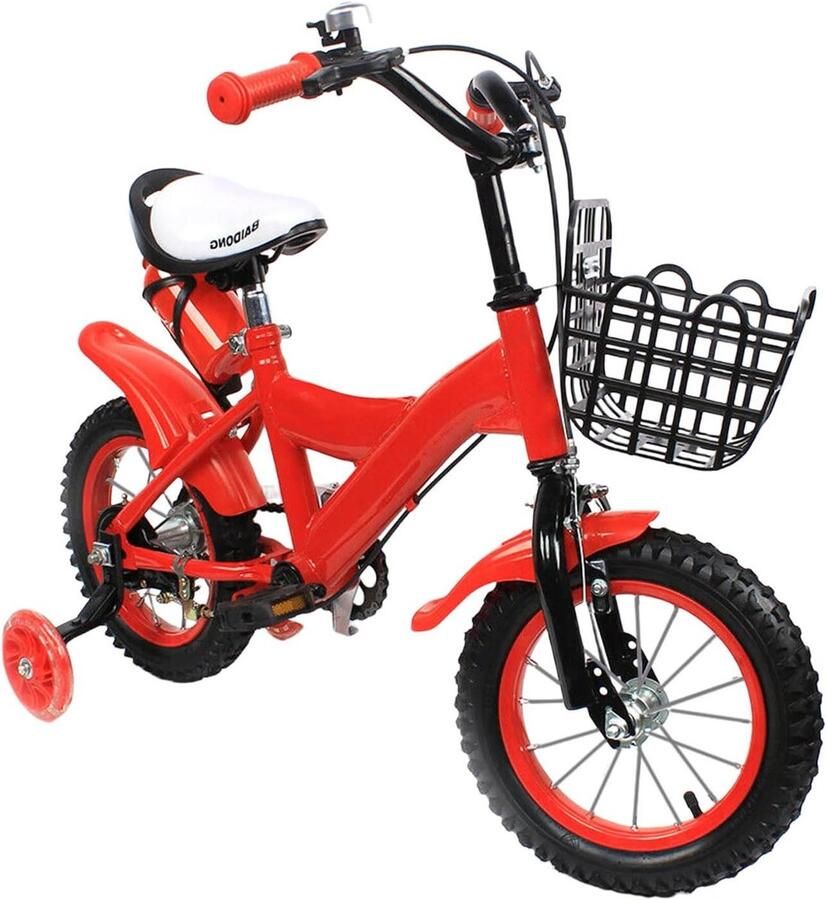 Kinderfiets Loopfiets Kinderen Veilig Leren Fietsen Met Afneembare Zijwieltjes 12 Inch Rood