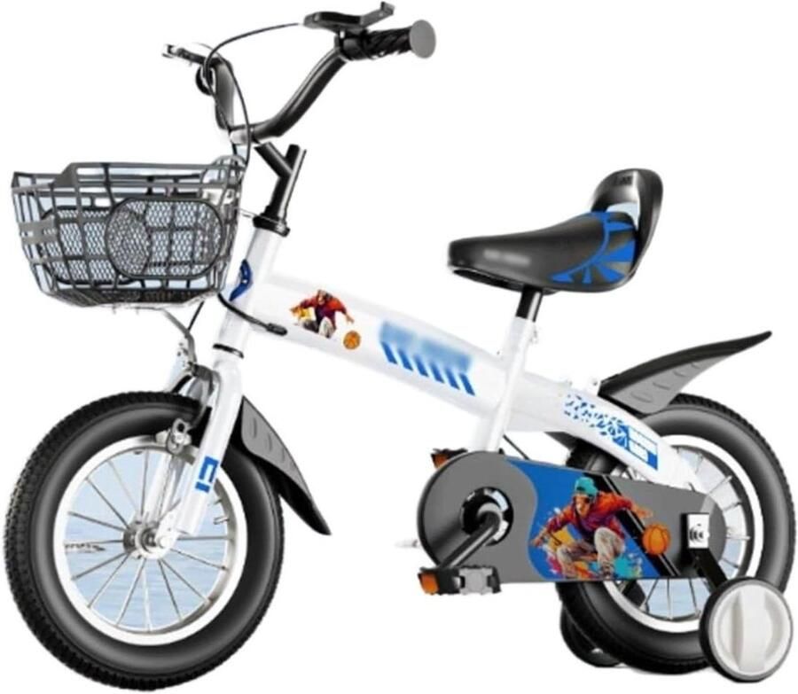 Kinderfiets Loopfiets Kinderfiets Leren Fietsen Dubbel Remsysteem 18 inch Blauw