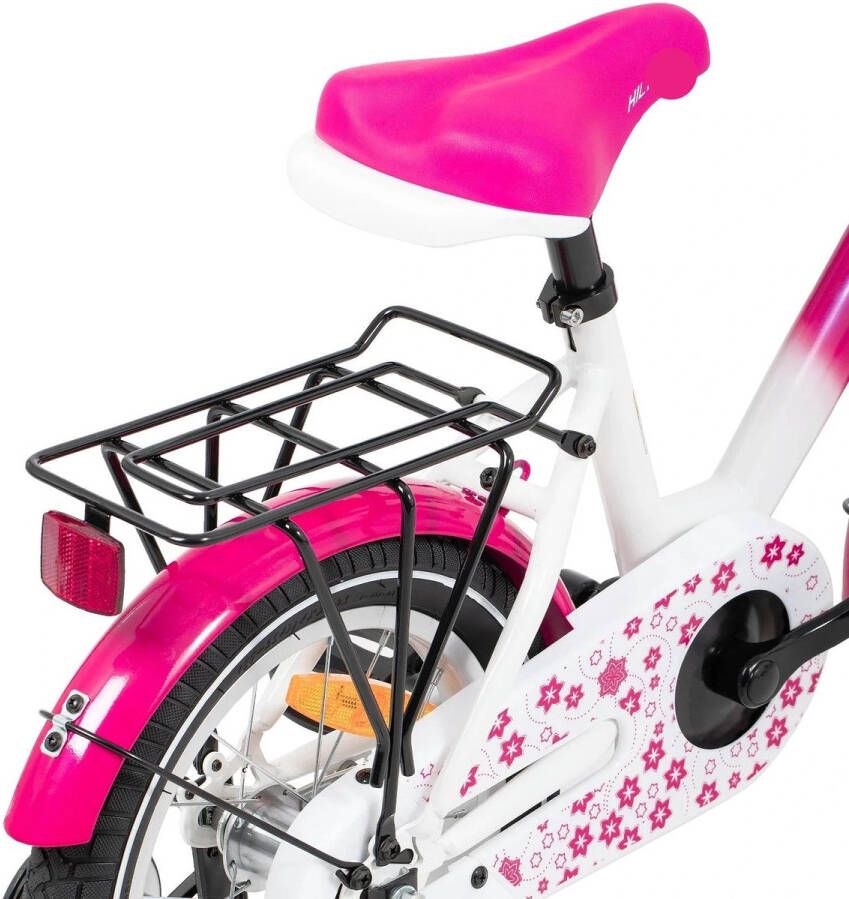 Corenia Kinderfiets Loopfiets Kleuterfiets met Zijwielen Inclusief Bel & Achterrek Leuke Fiets voor en van 2-7 Jaar 16inch Metaal Paars