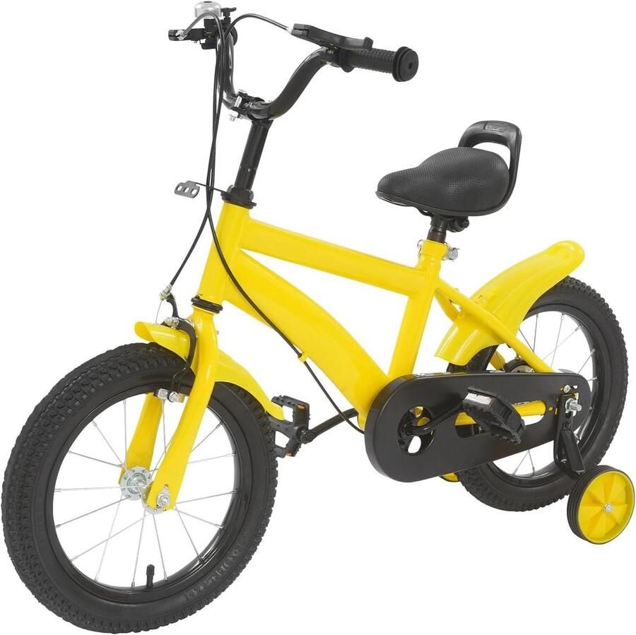 Kinderfiets Loopfiets Leren Fietsen Afneembare Stabilisatoren 355 cm Geel