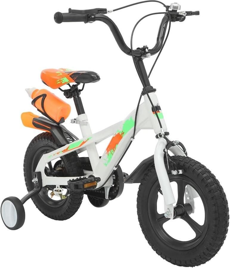 Kinderfiets Loopfiets Leren Fietsen Afneembare Steunwielen 12 inch Wit