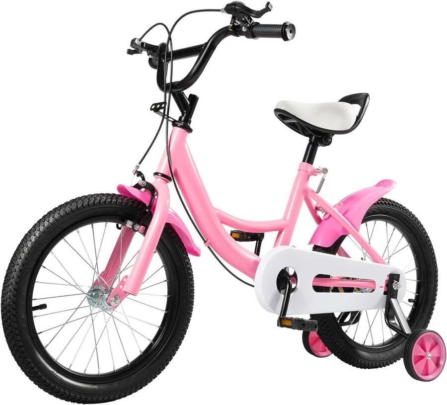 Kinderfiets Loopfiets Veilig Leren Fietsen Dubbele Remmen 16 Inch Roze