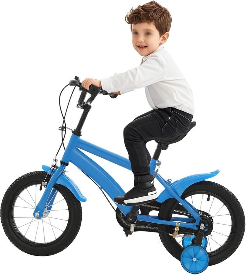 Kinderfiets Loopfiets Leren Fietsen Dubbel Remsysteem 14 Inch Blauw
