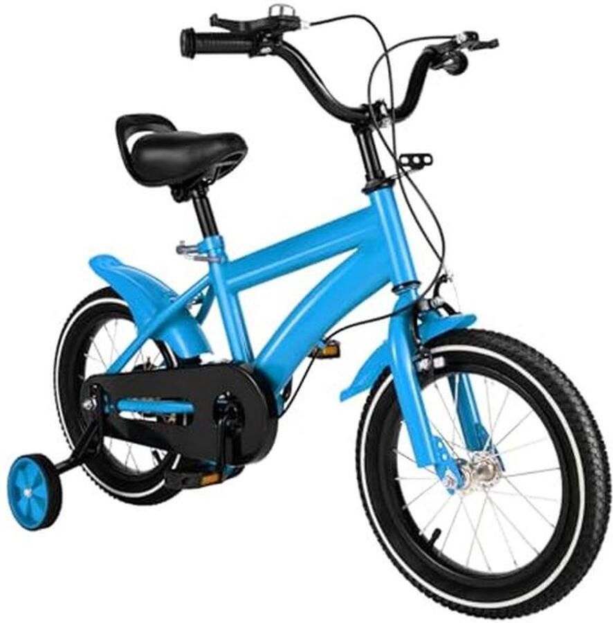 Kinderfiets Loopfiets Leren Fietsen Dubbele Remmen 14 Inch Blauw Zwart