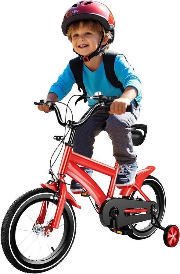 Kinderfiets Loopfiets Leren Fietsen In Hoogte Verstelbaar 14 Inch Rood