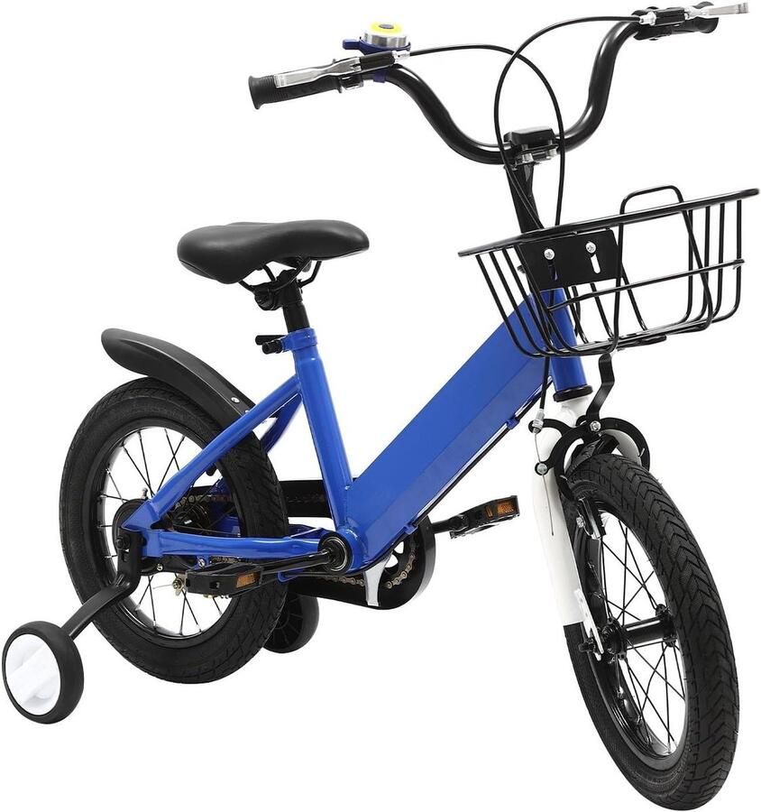 Kinderfiets Loopfiets Leren fietsen In hoogte verstelbaar 14 Inch Wielmaat Blauw