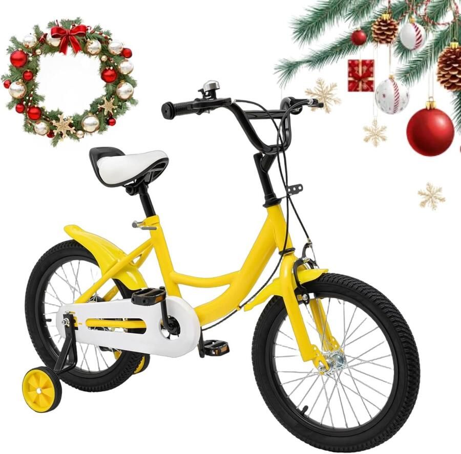 Kinderfiets Loopfiets Leren Fietsen In Hoogte Verstelbaar 16 Inch Geel