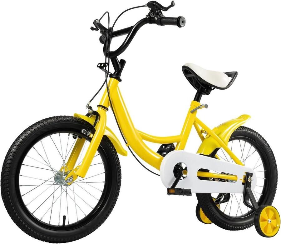 Kinderfiets Loopfiets Leren Fietsen In Hoogte Verstelbaar 16 Inch Wielmaat Geel