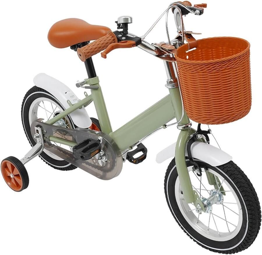 Kinderfiets Loopfiets Leren Fietsen Inclusief Mand 12 inch Groen