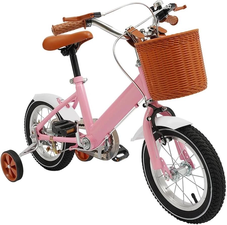 Kinderfiets Loopfiets Leren Fietsen Inclusief Steunwielen 12 inch Roze