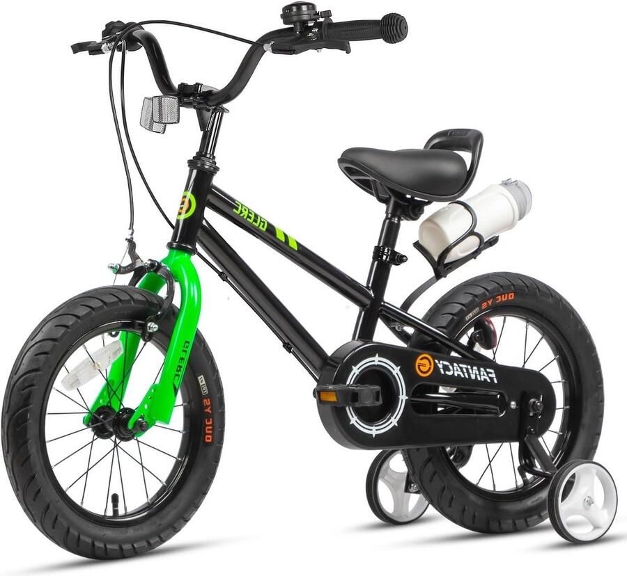 Kinderfiets Loopfiets Leren Fietsen Meegroeiend Frame 14 Inch Zwart