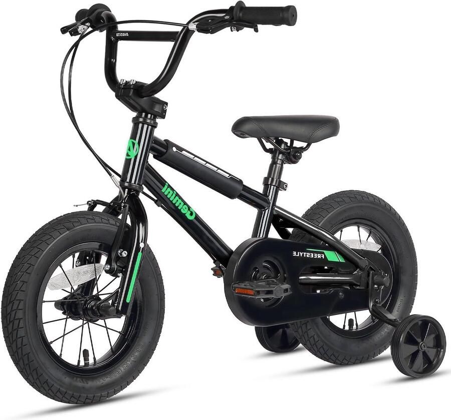 Kinderfiets Loopfiets Leren Fietsen Met Stabilisatoren 12-16 Inch Zwart