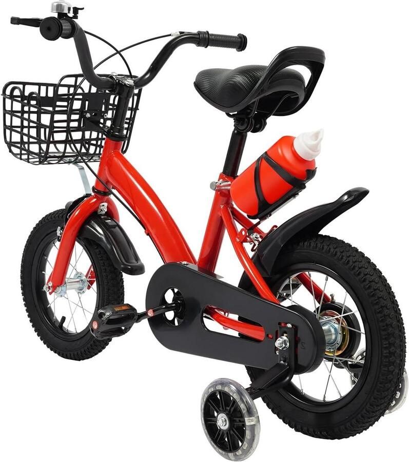 Kinderfiets Loopfiets Leren Fietsen Met Steunwielen 12 Inch Rood
