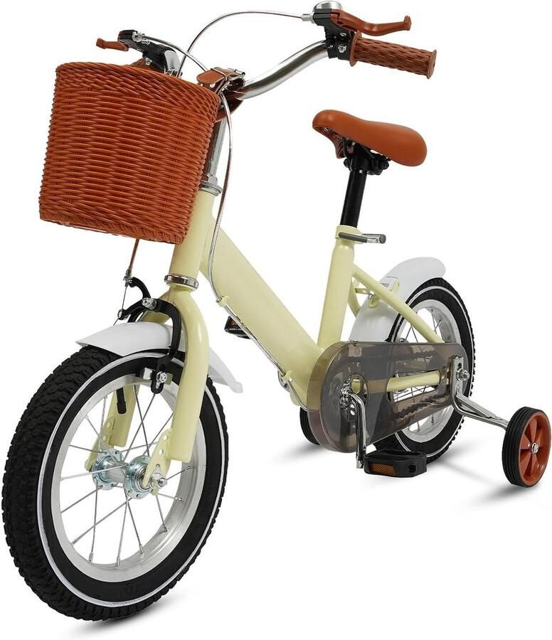 Kinderfiets Loopfiets Leren Fietsen Met Steunwielen 12 Inch Wit