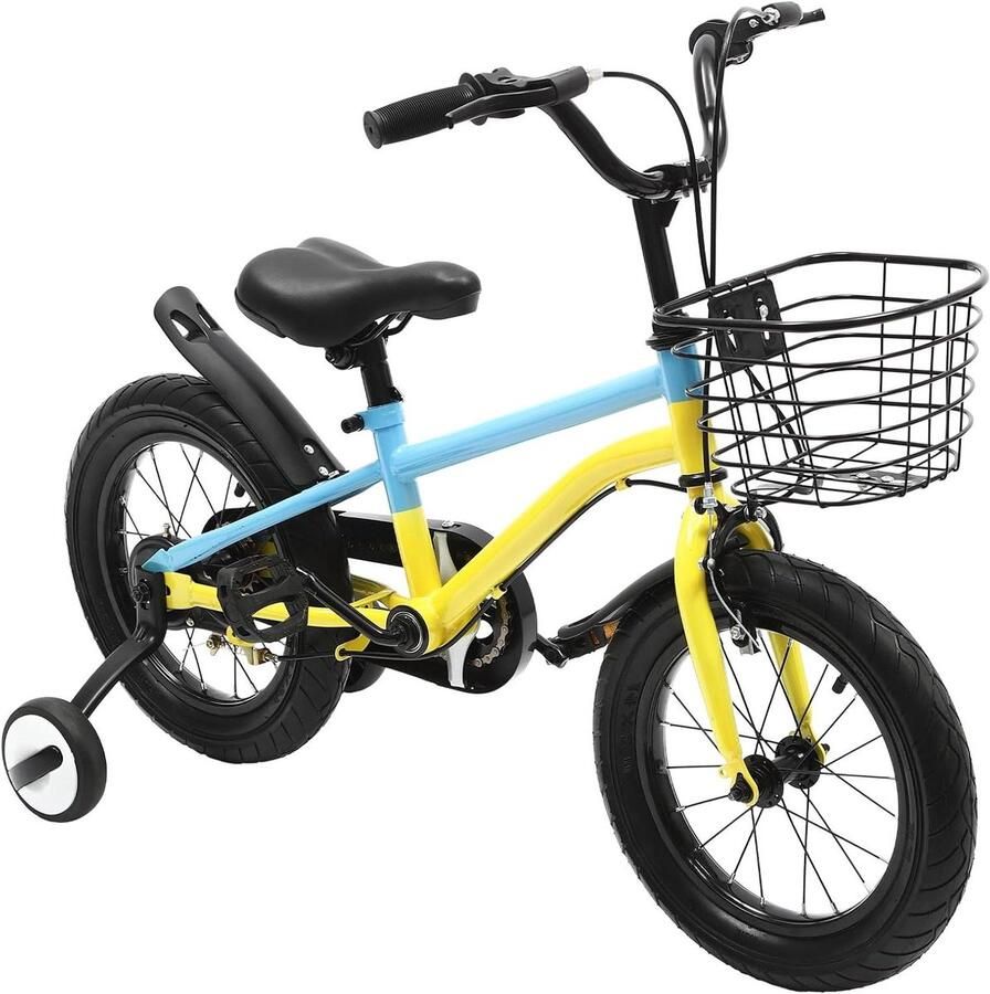 Kinderfiets Loopfiets Leren Fietsen Met Steunwielen 14 inch Macaron Kleuren