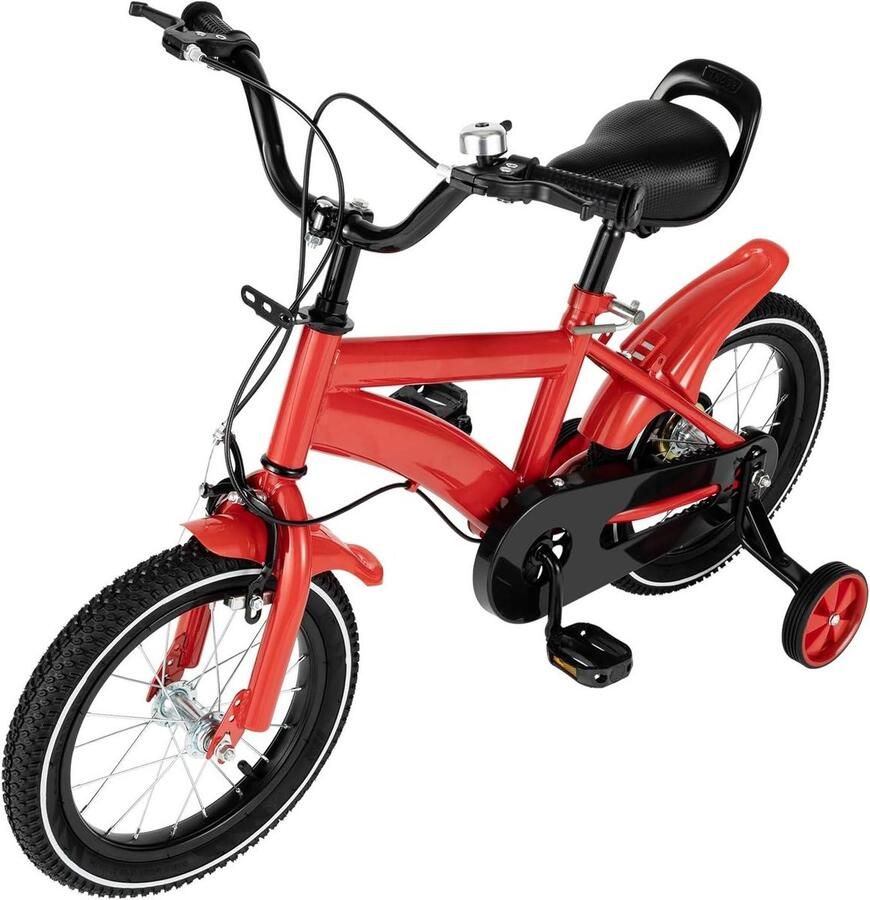 Kinderfiets Loopfiets Leren Fietsen Met Zijwieltjes 14 Inch Rood