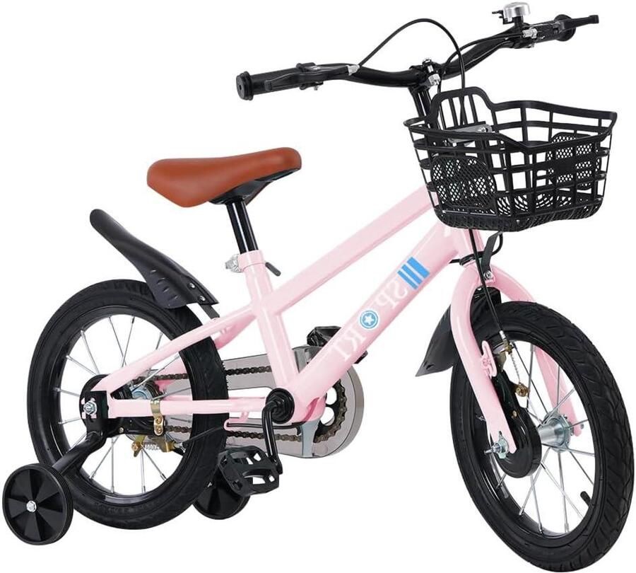 Kinderfiets Loopfiets Leren Fietsen Met Zijwieltjes 14 Inch Roze
