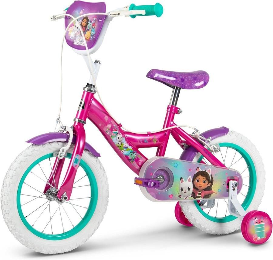 Kinderfiets Loopfiets Leren Fietsen Met Zijwieltjes 14 Inch Roze