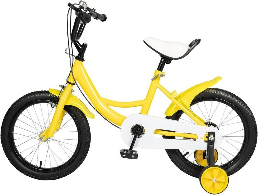 Kinderfiets Loopfiets Leren Fietsen Schokabsorberende Banden 16 Inch Geel