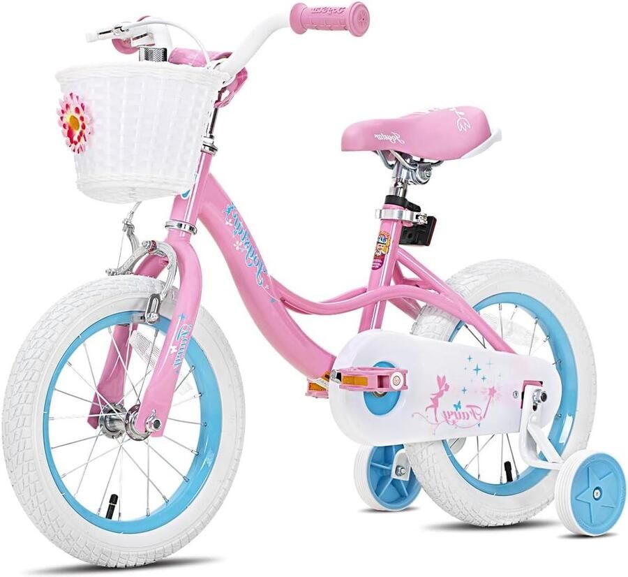 Kinderfiets Loopfiets Leren Fietsen Stabiele Zijwielen 12 Inch Roze